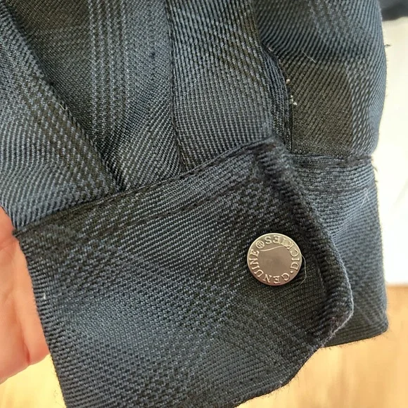 Dickies Blue and Black Plaid Men's hooded fleece lined Jacket - Picture 6 of 7